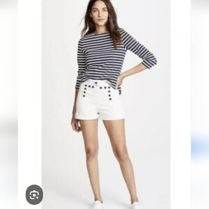 ALC Pierce High Waist Button Front Shorts in White. Size 0  Retail- $265